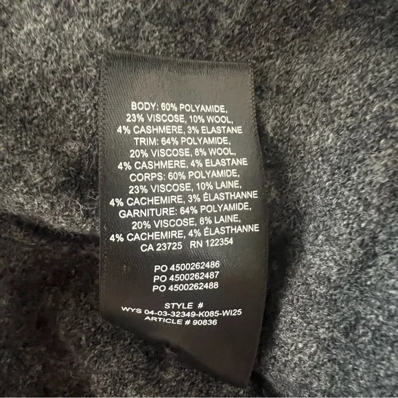 NWT Heather Charcoal Softspoke Wilfred Aritzia Cardigan - Picture 13 of 13